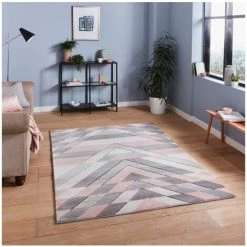 Tapis BOBOCHIC - Tapis Poils Courts ARTEMON Motifis Graphiques 80x150 Rose - Rose -BOBOCHIC Soldes 2022 46534980 2