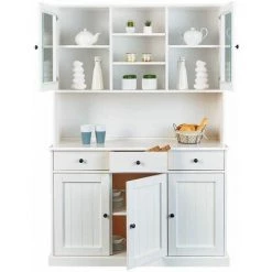 Buffets BOBOCHIC - Vaisselier 130cm WINTERLAND Blanc Bois Massif - Blanc -BOBOCHIC Soldes 2022 46739363 4