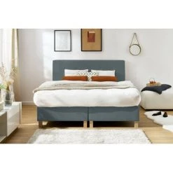 Lit Complet BOBOCHIC - Ensemble De Literie Complet OMALEY 180x200 Cm 180x200 Gris Foncé - Gris Foncé -BOBOCHIC Soldes 2022 47558683 2