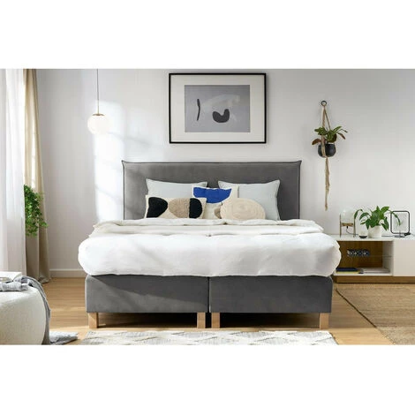 Lit Complet BOBOCHIC - Ensemble De Literie Complet OMIRA 180x200 Cm 180x200 Gris Anthracite - Gris Anthracite 4 Lit Complet BOBOCHIC - Ensemble De Literie Complet OMIRA 180x200 Cm 180x200 Gris Anthracite - Gris Anthracite â Image 2