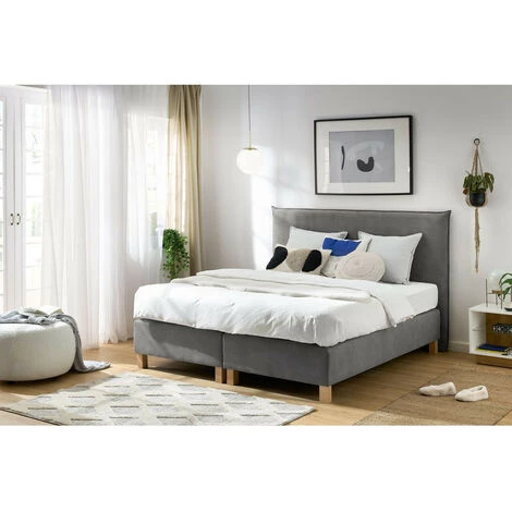 Lit Complet BOBOCHIC - Ensemble De Literie Complet OMIRA 180x200 Cm 180x200 Gris Anthracite - Gris Anthracite 5 Lit Complet BOBOCHIC - Ensemble De Literie Complet OMIRA 180x200 Cm 180x200 Gris Anthracite - Gris Anthracite â Image 3