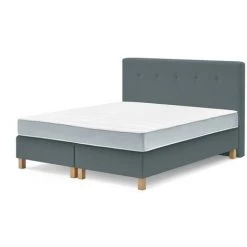 Lit Complet BOBOCHIC - Ensemble De Literie Complet OMALEY 160x200 Cm 160x200 Gris Foncé - Gris Foncé