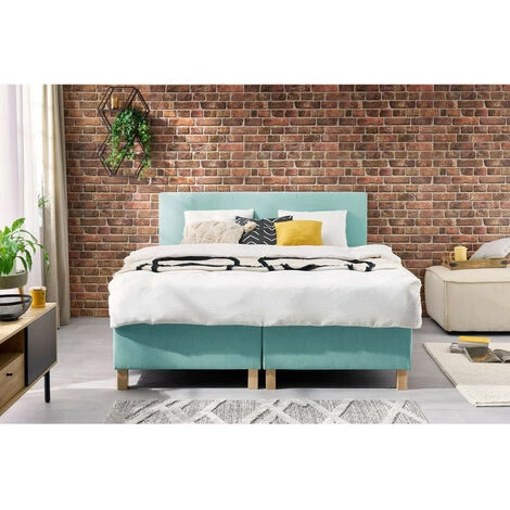 Lit Complet BOBOCHIC - Ensemble De Literie Complet OHARA 180x200 Cm 180x200 Bleu 4 Lit Complet BOBOCHIC - Ensemble De Literie Complet OHARA 180x200 Cm 180x200 Bleu – Image 2