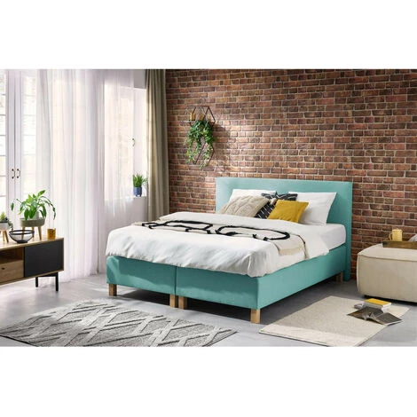 Lit Complet BOBOCHIC - Ensemble De Literie Complet OHARA 180x200 Cm 180x200 Bleu 5 Lit Complet BOBOCHIC - Ensemble De Literie Complet OHARA 180x200 Cm 180x200 Bleu – Image 3