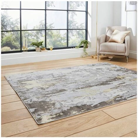 Tapis BOBOCHIC - Tapis Poil Long Rectangulaire TRECK Motif Graphique 120x170 Jaune - Jaune 4 Tapis BOBOCHIC - Tapis Poil Long Rectangulaire TRECK Motif Graphique 120x170 Jaune - Jaune – Image 2