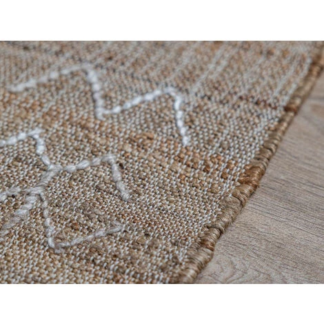 Tapis BOBOCHIC - Tapis En Jute PHILIS Motif Graphique 120x170 Beige - Beige 6 Tapis BOBOCHIC - Tapis En Jute PHILIS Motif Graphique 120x170 Beige - Beige – Image 4