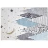 Tapis Enfant BOBOCHIC - Tapis Poils Courts LAND KID Motif Graphique 120x170 Bleu - Bleu
