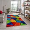 Tapis BOBOCHIC - Tapis Poil Shaggy Rectangulaire QUATRO Motif Graphique Multicolor 120x170 Multicolore - Multicolore -BOBOCHIC Soldes 2022 48790040 1