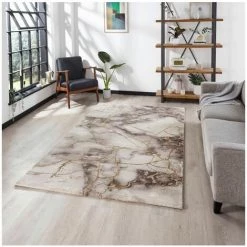 Tapis BOBOCHIC - Tapis Poil Court Rectangualire WILLOW Motif Graphique 120x170 Beige -BOBOCHIC Soldes 2022 48790058 2