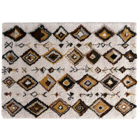 Tapis BOBOCHIC - Tapis Poils Shaggy ANGUS Motif Graphique 120x170 Blanc - Blanc 3 Tapis BOBOCHIC - Tapis Poils Shaggy ANGUS Motif Graphique 120x170 Blanc - Blanc