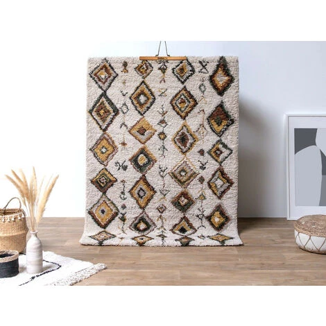 Tapis BOBOCHIC - Tapis Poils Shaggy ANGUS Motif Graphique 120x170 Blanc - Blanc 4 Tapis BOBOCHIC - Tapis Poils Shaggy ANGUS Motif Graphique 120x170 Blanc - Blanc – Image 2