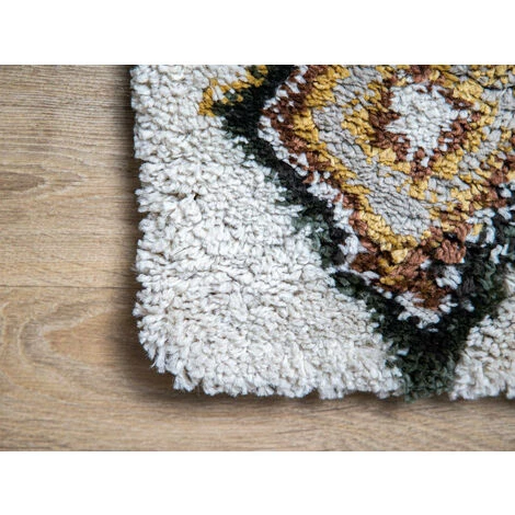 Tapis BOBOCHIC - Tapis Poils Shaggy ANGUS Motif Graphique 120x170 Blanc - Blanc 5 Tapis BOBOCHIC - Tapis Poils Shaggy ANGUS Motif Graphique 120x170 Blanc - Blanc – Image 3