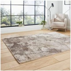 Tapis BOBOCHIC - Tapis Poil Court Rectangulaire KATRINA Motif Graphique 160x220 Gris Silver - Gris Silver -BOBOCHIC Soldes 2022 48790073 3