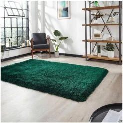 Tapis BOBOCHIC - Tapis Poil Shaggy Rectangulaire JOSH Uni 60x120 Vert - Vert -BOBOCHIC Soldes 2022 48790114 3