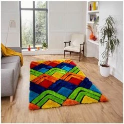 Tapis BOBOCHIC - Tapis Poil Shaggy Rectangulaire CIRCA Motif Graphique Multicolor 120x170 Multicolore - Multicolore -BOBOCHIC Soldes 2022 48790125 2