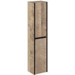 BOBOCHIC Colonne De Salle De Bain 140 Cm HOANI Imitation Bois Et Noir - Chêne Et Noir