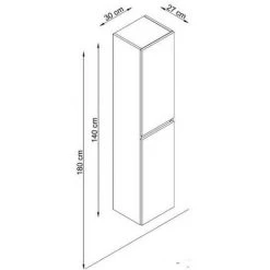BOBOCHIC Colonne De Salle De Bain 140 Cm MAHO Blanc Et Bois - Blanc Et Bois
