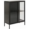 Rangement Vitrine BOBOCHIC - Rangement Vitrine Bas 2 Portes 98.7 Cm AUBIN Verre - Noir -BOBOCHIC Soldes 2022 48790183 1