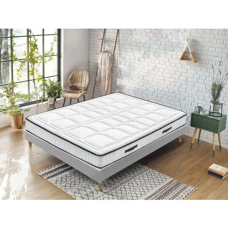 Ensemble Literie BOBOCHIC - Ensemble Matelas 30 Cm 1254 Ressorts Ensachés + Mémoire De Forme+ Sommier Kit 140x190 Gris - Gris 4 Ensemble Literie BOBOCHIC - Ensemble Matelas 30 Cm 1254 Ressorts Ensachés + Mémoire De Forme+ Sommier Kit 140x190 Gris - Gris – Image 2