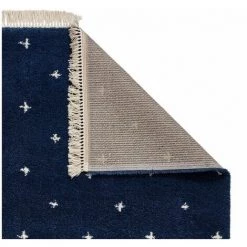 Tapis BOBOCHIC - Tapis Poils Shaggy MAELL Motif Graphique 120x170 Bleu Marine - Bleu Marine -BOBOCHIC Soldes 2022 48791060 4