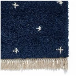 Tapis BOBOCHIC - Tapis Poils Shaggy MAELL Motif Graphique 120x170 Bleu Marine - Bleu Marine -BOBOCHIC Soldes 2022 48791060 5