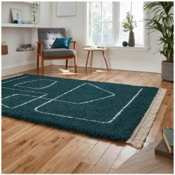Tapis BOBOCHIC - Tapis Poils Shaggy ELEA Motif Graphique 120x170 Bleu Canard - Bleu Canard 9 Tapis BOBOCHIC - Tapis Poils Shaggy ELEA Motif Graphique 120x170 Bleu Canard - Bleu Canard -BOBOCHIC Soldes 2022 48791061 3
