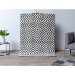 Tapis BOBOCHIC - Tapis Poils Courts SIRA Motif Graphique 80x150 Gris + Blanc - Gris + Blanc -BOBOCHIC Soldes 2022 48791082 2