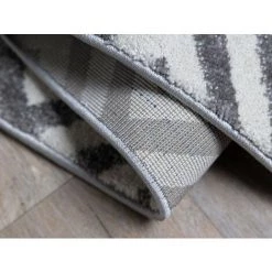 Tapis BOBOCHIC - Tapis Poils Courts SIRA Motif Graphique 80x150 Gris + Blanc - Gris + Blanc -BOBOCHIC Soldes 2022 48791082 4