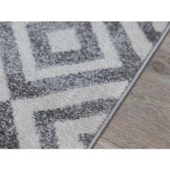 Tapis BOBOCHIC - Tapis Poils Courts SIRA Motif Graphique 80x150 Gris + Blanc - Gris + Blanc -BOBOCHIC Soldes 2022 48791082 5