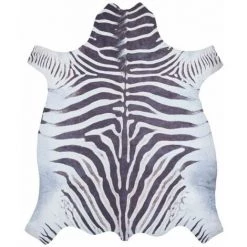 Tapis BOBOCHIC - Tapis Poils Courts ZEBRA Motif Animalier 155x195 Noir + Blanc - Noir + Blanc