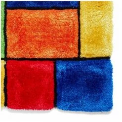 Tapis BOBOCHIC - Tapis Poil Shaggy Rectangulaire RUST Motif Graphique Multicolor 120x170 Multicolore - Multicolore -BOBOCHIC Soldes 2022 48791092 5