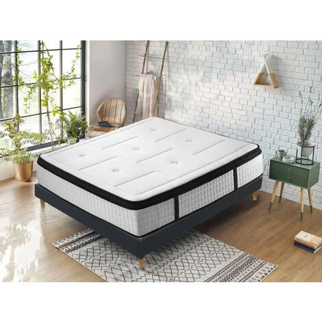 Ensemble Literie BOBOCHIC - Ensemble Matelas 32 Cm 1254 Ressorts Ensachés + Sommier Kit 140x190 Gris Anthracite - Gris Anthracite 4 Ensemble Literie BOBOCHIC - Ensemble Matelas 32 Cm 1254 Ressorts Ensachés + Sommier Kit 140x190 Gris Anthracite - Gris Anthracite â Image 2