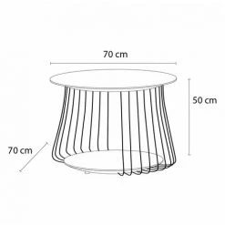 Tables Basses BOBOCHIC - Table Basse 70 Cm VIARI Verre Et Métal - Gris -BOBOCHIC Soldes 2022 48791142 4