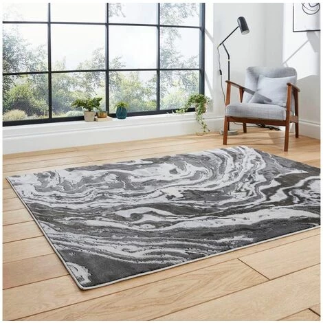 Tapis BOBOCHIC - Tapis Poil Long Rectangulaire GALAX Motif Graphique 120x170 Gris - Gris 5 Tapis BOBOCHIC - Tapis Poil Long Rectangulaire GALAX Motif Graphique 120x170 Gris - Gris – Image 3