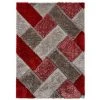 Tapis BOBOCHIC - Tapis Poil Shaggy Rectangulaire AMANDA Motif Graphique 80x150 Rouge - Rouge -BOBOCHIC Soldes 2022 48791183 1
