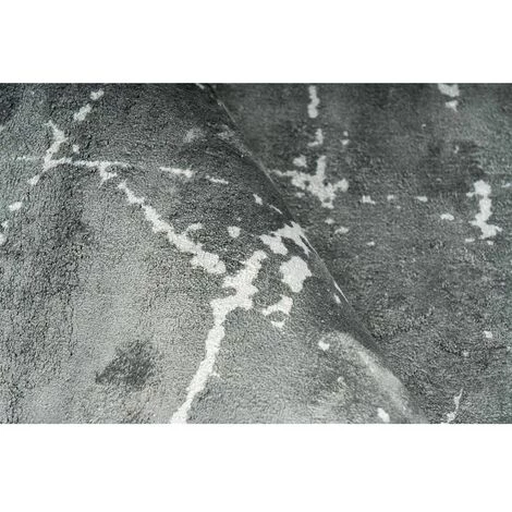 Tapis BOBOCHIC - Tapis Poil Court Rectangulaire ZARIL Motif Vintage 80x150 Gris - Gris 5 Tapis BOBOCHIC - Tapis Poil Court Rectangulaire ZARIL Motif Vintage 80x150 Gris - Gris – Image 3