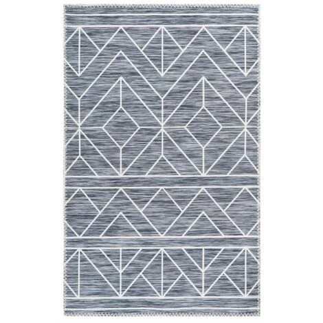 Tapis D'extérieur BOBOCHIC - Tapis Poil Court Rectangulaire TALIA Motif Losanges 120x180 Anthracite - Anthracite 3 Tapis D'extérieur BOBOCHIC - Tapis Poil Court Rectangulaire TALIA Motif Losanges 120x180 Anthracite - Anthracite