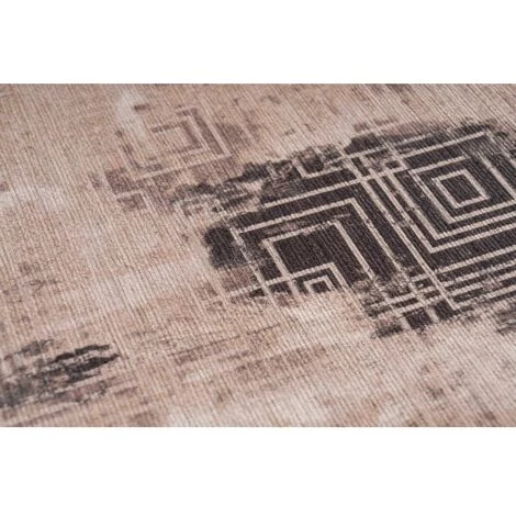 Tapis BOBOCHIC - Tapis Poil Court Rectangulaire EREA Motif Vintage 80x150 Beige - Beige 5 Tapis BOBOCHIC - Tapis Poil Court Rectangulaire EREA Motif Vintage 80x150 Beige - Beige – Image 3