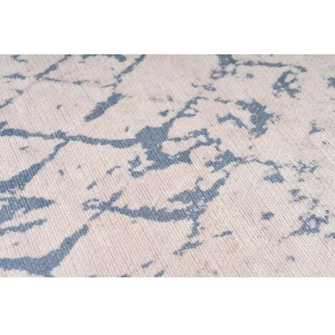 Tapis BOBOCHIC - Tapis Poil Court Rectangulaire HANAE Motif Vintage 80x150 Blanc/Bleu - Blanc/Bleu 5 Tapis BOBOCHIC - Tapis Poil Court Rectangulaire HANAE Motif Vintage 80x150 Blanc/Bleu - Blanc/Bleu – Image 3