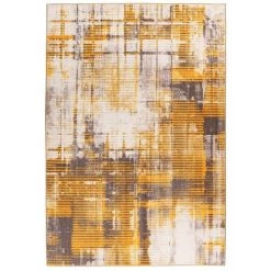 Tapis BOBOCHIC - Tapis Poil Court Rectangulaire FUTARA Motif Graphique 80x150 Jaune - Jaune