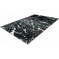 Tapis BOBOCHIC - Tapis Poil Court Rectangulaire CARLOTA Motif Vintage 120x170 Noir + Blanc - Noir + Blanc -BOBOCHIC Soldes 2022 49449962 4