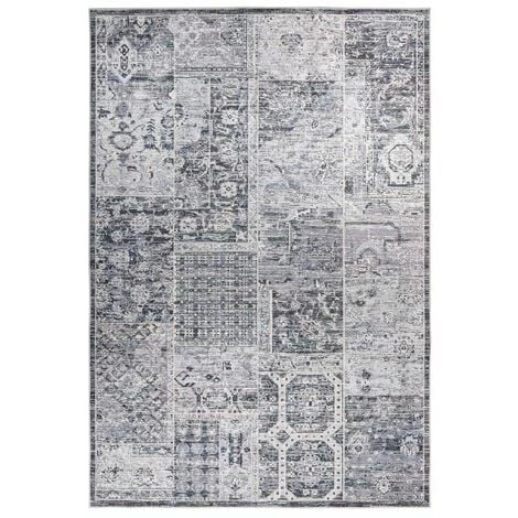 Tapis BOBOCHIC - Tapis Poil Court Rectangulaire FRIDA Motif Vintage 80x150 Gris - Gris 3 Tapis BOBOCHIC - Tapis Poil Court Rectangulaire FRIDA Motif Vintage 80x150 Gris - Gris