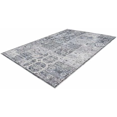 Tapis BOBOCHIC - Tapis Poil Court Rectangulaire FRIDA Motif Vintage 80x150 Gris - Gris 6 Tapis BOBOCHIC - Tapis Poil Court Rectangulaire FRIDA Motif Vintage 80x150 Gris - Gris – Image 4