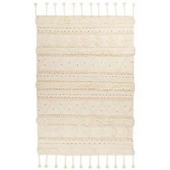 Tapis D'extérieur BOBOCHIC - Tapis Poil Mi-long Rectangulaire ARCHIA Motif Rayures 80x150 Beige - Beige