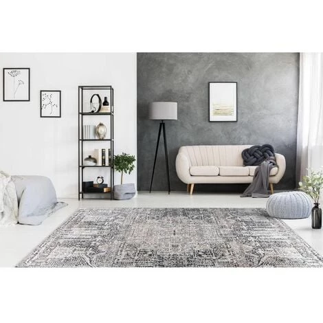 Tapis BOBOCHIC - Tapis Poil Court Rectangulaire TIZI Motif Berbère 80x150 Gris - Gris 4 Tapis BOBOCHIC - Tapis Poil Court Rectangulaire TIZI Motif Berbère 80x150 Gris - Gris – Image 2