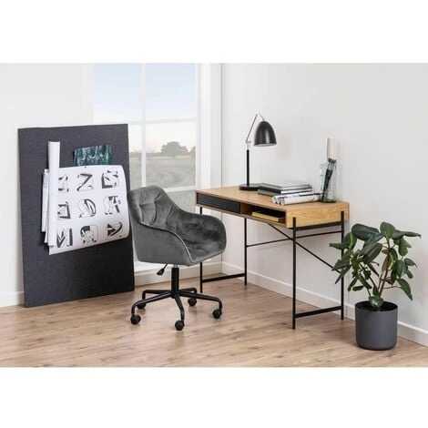 Bureau BOBOCHIC - Bureau Avec Niche PALMACO Imitation Chêne Et Noir - Chêne Et Noir 4 Bureau BOBOCHIC - Bureau Avec Niche PALMACO Imitation Chêne Et Noir - Chêne Et Noir – Image 2