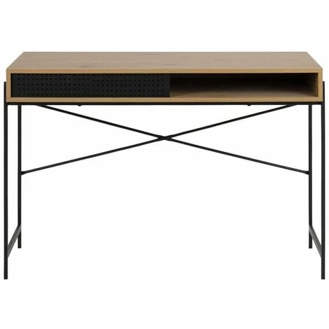 Bureau BOBOCHIC - Bureau Avec Niche PALMACO Imitation Chêne Et Noir - Chêne Et Noir 5 Bureau BOBOCHIC - Bureau Avec Niche PALMACO Imitation Chêne Et Noir - Chêne Et Noir – Image 3