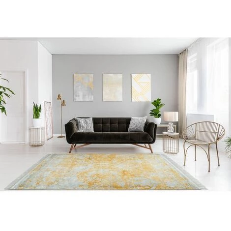 Tapis BOBOCHIC - Tapis Poil Court Rectangulaire WELA Motif Vintage 80x150 Gris - Gris 4 Tapis BOBOCHIC - Tapis Poil Court Rectangulaire WELA Motif Vintage 80x150 Gris - Gris â Image 2