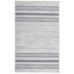 Tapis D'extérieur BOBOCHIC - Tapis Poil Court Rectangulaire ZIRCO Motif Rayures 80x150 Gris - Gris