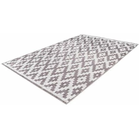 Tapis BOBOCHIC - Tapis Poil Court Rectangulaire CELINA Motif Losanges 80x150 Taupe - Taupe 6 Tapis BOBOCHIC - Tapis Poil Court Rectangulaire CELINA Motif Losanges 80x150 Taupe - Taupe – Image 4